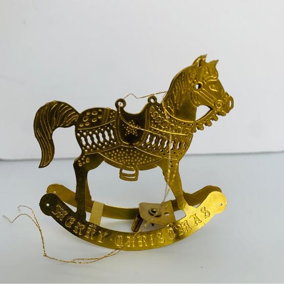 Vintage Brass Rocking Horse Ornament - Picture 3 of 7